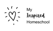 Black handwritten heart with my inspired homeschool